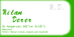 milan derer business card